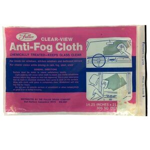Fuller Clear-View Anti-Fog Cloth Chemically Treated For Windshields & Mirrors